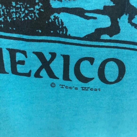 RARE Vintage 80s New Mexico shirt Turquoise. Medium - Unisex - Picture 2 of 4
